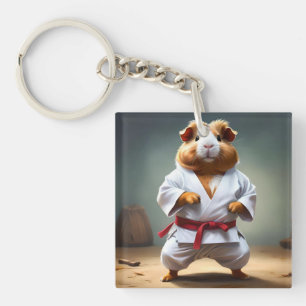 **"Karate-Champion: Das furchtlose Meerschweinchen Schlüsselanhänger