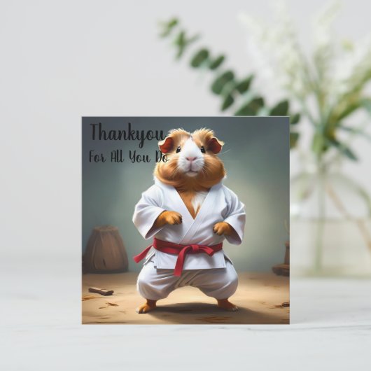 **"Karate Champion: The Fearless Guinea Pig"** Dankeskarte (Stehend Vorderseite)