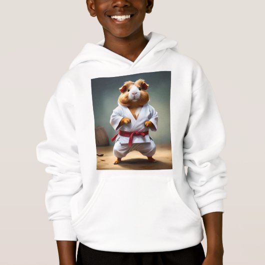 **"Karate Champion: The Fearless Guinea Pig"** Hoodie (Vorderseite)