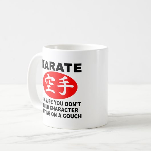 Karate-Charakter Kaffeetasse (Vorderseite Links)