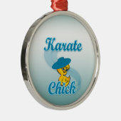 Karate Chick #3 Silbernes Ornament (Rechts)