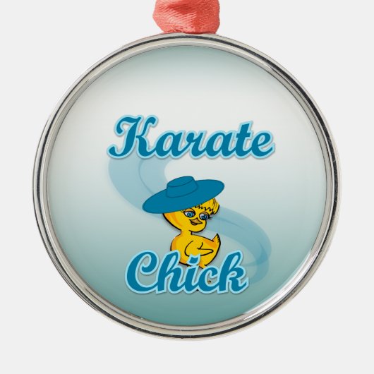 Karate Chick #3 Silbernes Ornament (Vorne)
