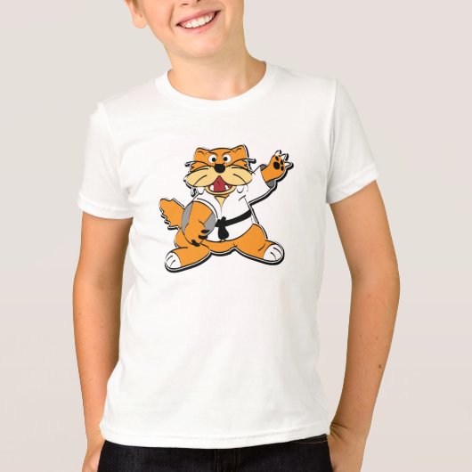 Karate Chopping Cat T-Shirt (Vorderseite)