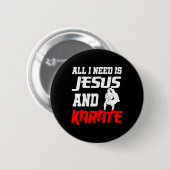 Karate Christliche Kampfsportarten Jesus Button (Vorne & Hinten)