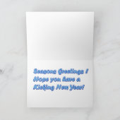 Karate Christmas Snowmen Feiertagskarte (Innenseite)