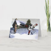 Karate Claus Feiertagskarte (Vorderseite)