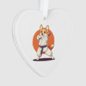 Karate Corgi � Kampfkunst Hund Ornament (Vorderseite)