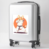 Karate Corgi � Kampfsport Hund Aufkleber (Koffer)