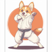 Karate Corgi � Kampfsport Hund Aufkleber (Vorderseite)
