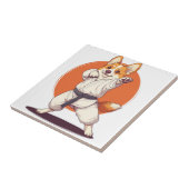 Karate Corgi � Kampfsport Hund Fliese (Seite)