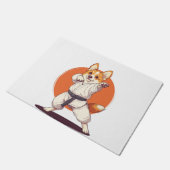 Karate Corgi � Kampfsport Hund Fußmatte (Schrägansicht)