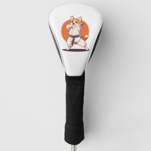 Karate Corgi � Kampfsport Hund Golf Headcover (Vorderseite)