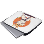 Karate Corgi � Kampfsport Hund Laptopschutzhülle (Vorne Knopf)