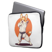 Karate Corgi � Kampfsport Hund Laptopschutzhülle (Vorderseite Links)