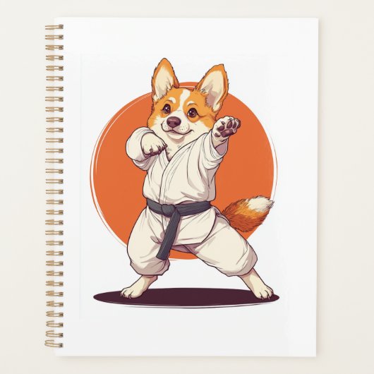 Karate Corgi � Kampfsport Hund Planer (Vorderseite)