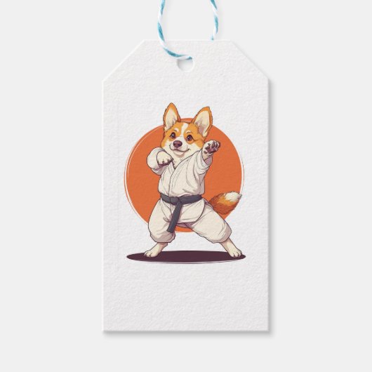 Karate Corgi � Martial Arts Dog Geschenkanhänger (Vorderseite)