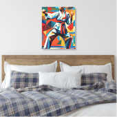 Karate Cubism Canvas Print Leinwanddruck (Insitu (Schlafzimmer))