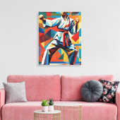 Karate Cubism Canvas Print Leinwanddruck (Insitu (Wohnzimmer))