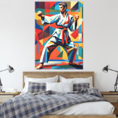 Karate Cubism Canvas Print Leinwanddruck (Insitu (Schlafzimmer))