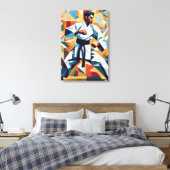 Karate Cubism Canvas Print Leinwanddruck (Insitu (Schlafzimmer))
