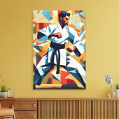 Karate Cubism Canvas Print Leinwanddruck (Insitu (Wohnzimmer))