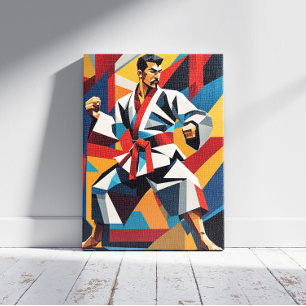 Karate Cubism Canvas Print Leinwanddruck