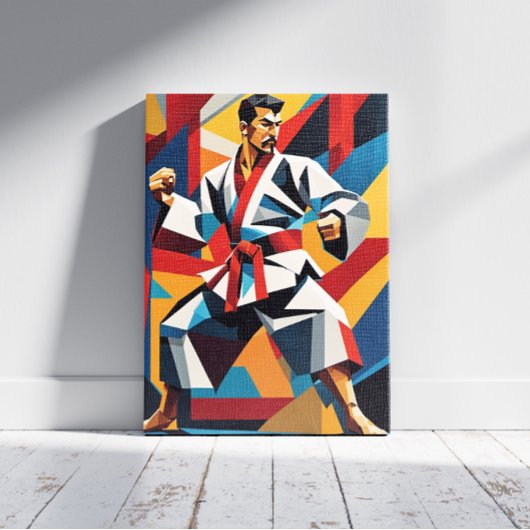 Karate Cubism Canvas Print Leinwanddruck
