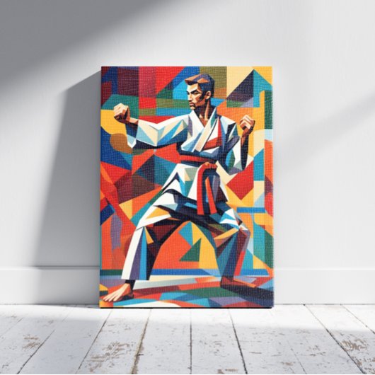 Karate Cubism Canvas Print Leinwanddruck
