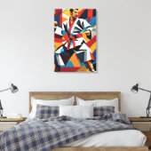 Karate Cubism Canvas Print Leinwanddruck (Insitu (Schlafzimmer))