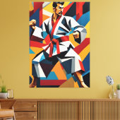 Karate Cubism Canvas Print Leinwanddruck (Insitu (Wohnzimmer))