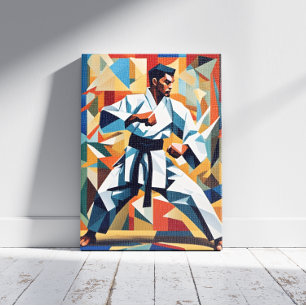 Karate Cubist Canvas Print Leinwanddruck