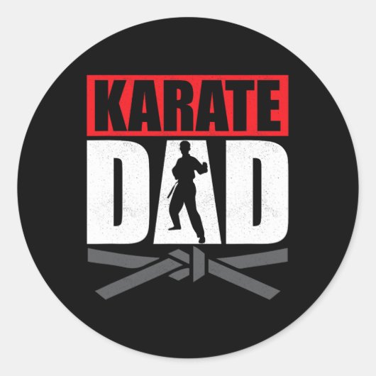 Karate Dad Karateka Self Defence Fighter  Runder Aufkleber (Vorderseite)