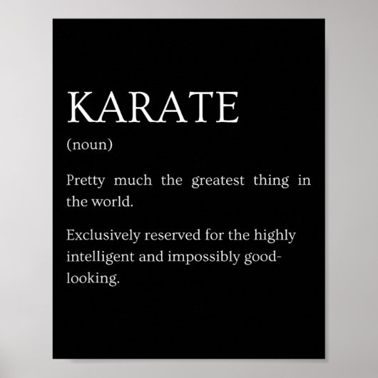 Karate Definition - Funny Sarcastic Karate Explana Poster (Vorne)