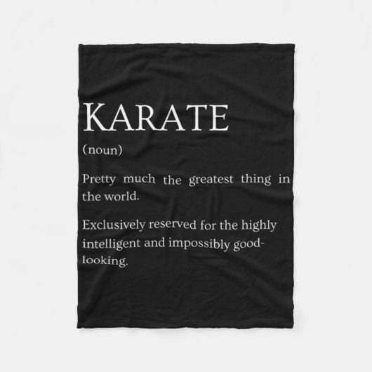 Karate-Definition - Lustige sarkastische Karate-Er Fleecedecke (Vorderseite)