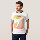 Karate der schwarzen und weißen japanischen Kampfk T-Shirt (Vorne ganz)