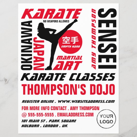 Karate Design, Karate Class Advertising Flyer (Vorne)