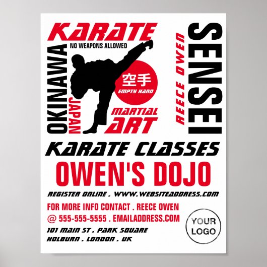 Karate Design, Karate Class Advertising Poster (Vorne)