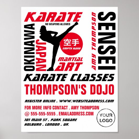 Karate Design, Karate Class Advertising Poster (Vorne)