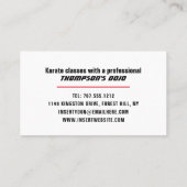 Karate Design, Sensei Visitenkarte (Rückseite)