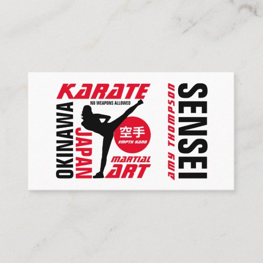Karate Design, Sensei Visitenkarte (Vorderseite)