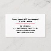 Karate Design, Sensei Visitenkarte (Rückseite)