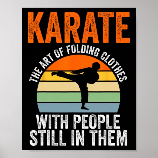 Karate Die Kunst des Kleiderfaltens mit Menschen M Poster (Vorne)