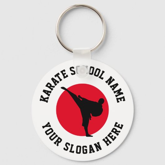 Karate dojo benutzerdefinierte Schulnamen Schlüsse Schlüsselanhänger (Rückseite)