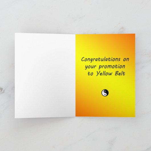 Karate-Drache-Gelb-Gurt-Werbeaktion-Gruß-Karte Karte (Innenseite)