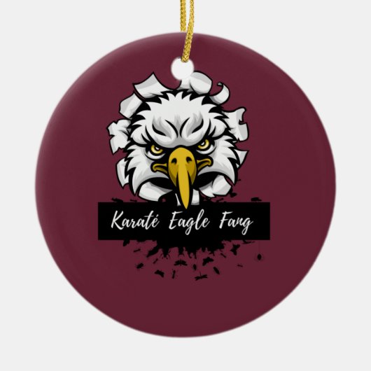 Karaté Eagle Fang T - Shirt Keramik Ornament (Vorne)
