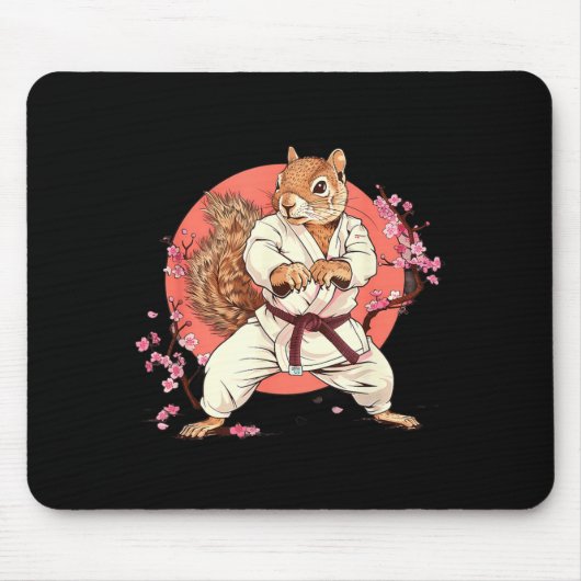 Karate Eichhörnchen Sakura Kickboxen Kampfsport Mousepad (Vorne)