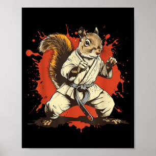 Karate Eichhörnchen Taekwondo MMA Eichhörnchen Lie Poster