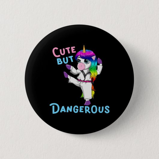 Karate Einhorn Kickboxen Martial Arts Jiu Jitsu F Button (Vorderseite)