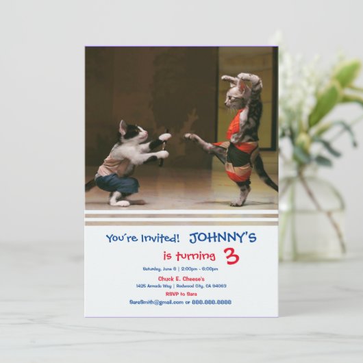 Karate Einladung (Stehend Vorderseite)