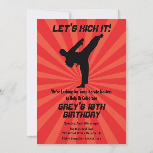 Karate Einladungen, Dojo Einladungen (Vorderseite)